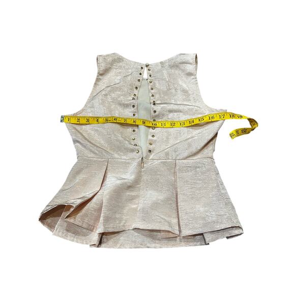 NWT Champagne Studded Open Back Peplum Top Medium- South Moon Under - Picture 6 of 12